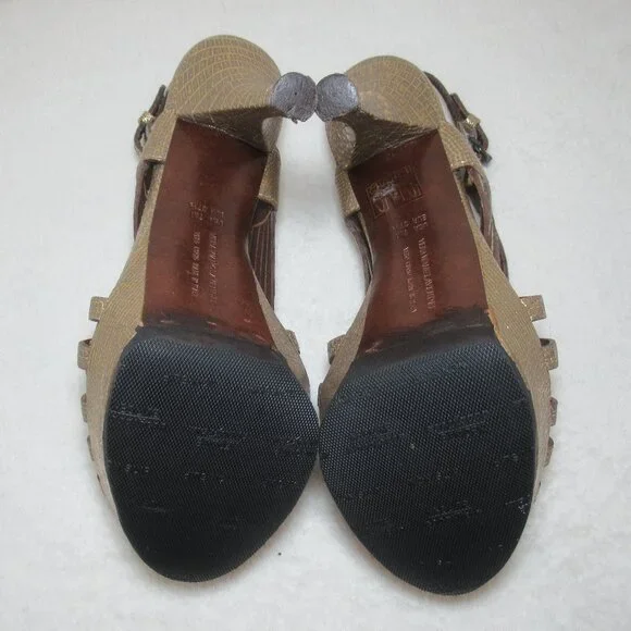 Vera Wang Lavender Label Metallic Platform Heels | 37.5 / US 7 - Picture 7 of 9